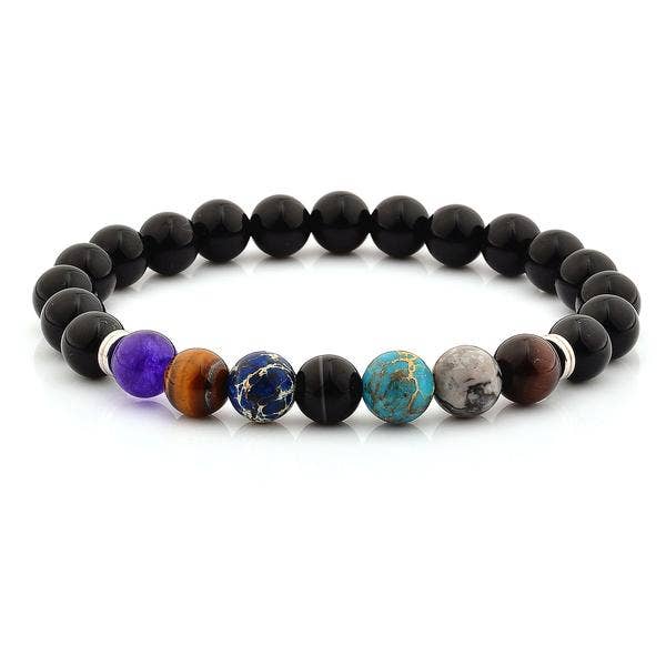 Polished Multi-Color Natural Stones Bracelet