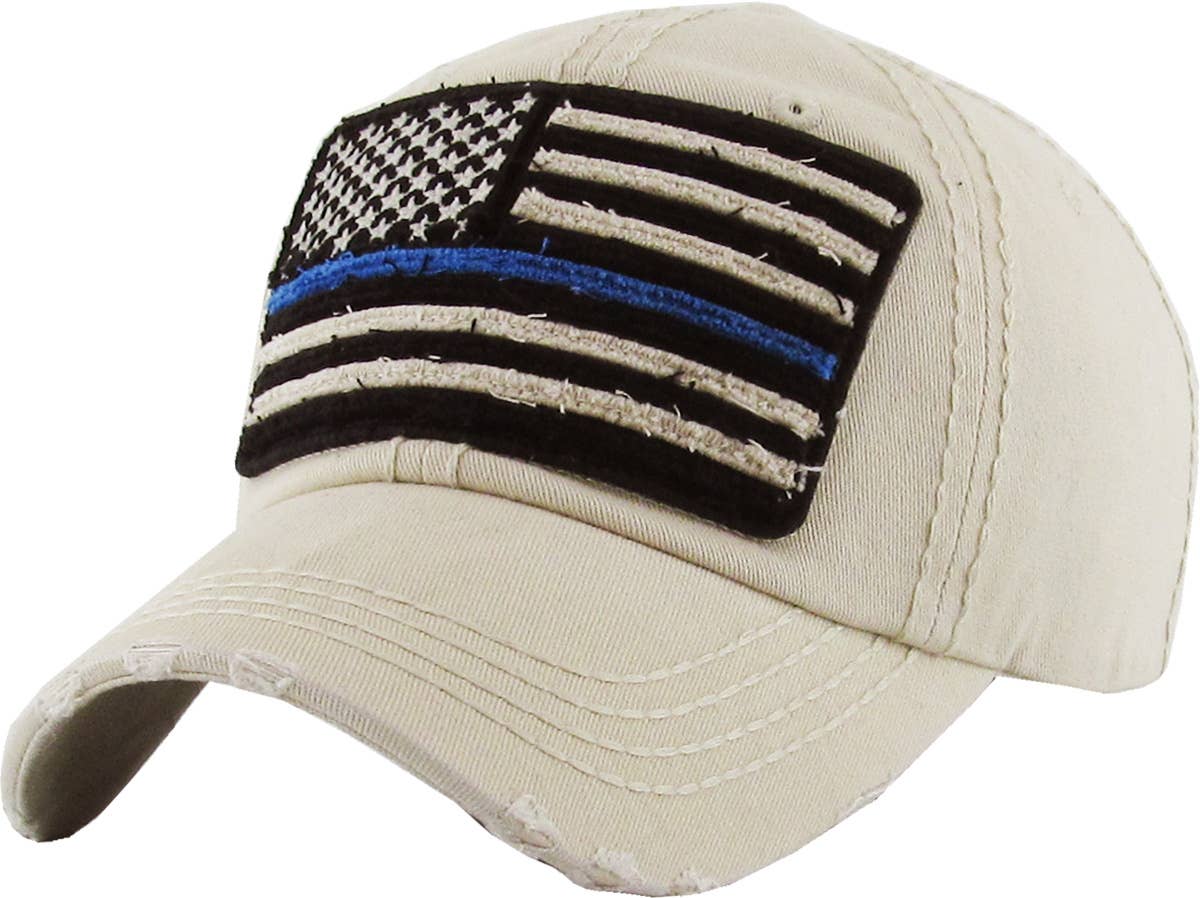 Flag Vintage Ballcap: BLK (RED)