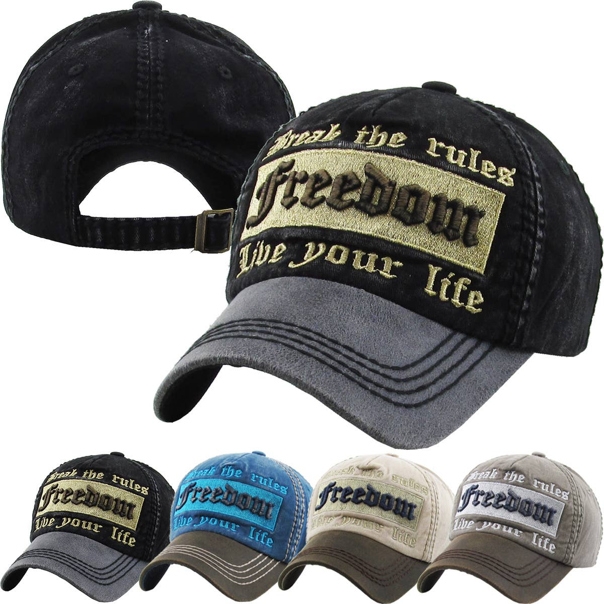 Freedom Vintage Ballcap: BLK