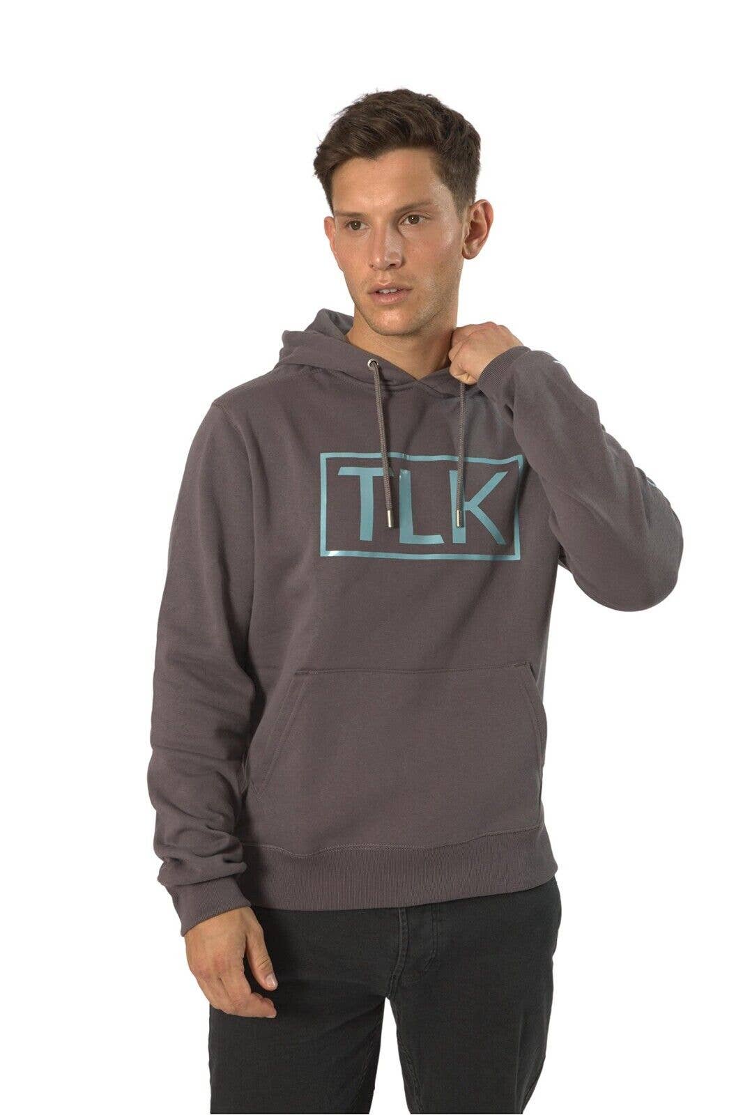 Mens Raised Printed Pullover Fleece Hoodie - Volcanic Glass: Volcanic Glass / M