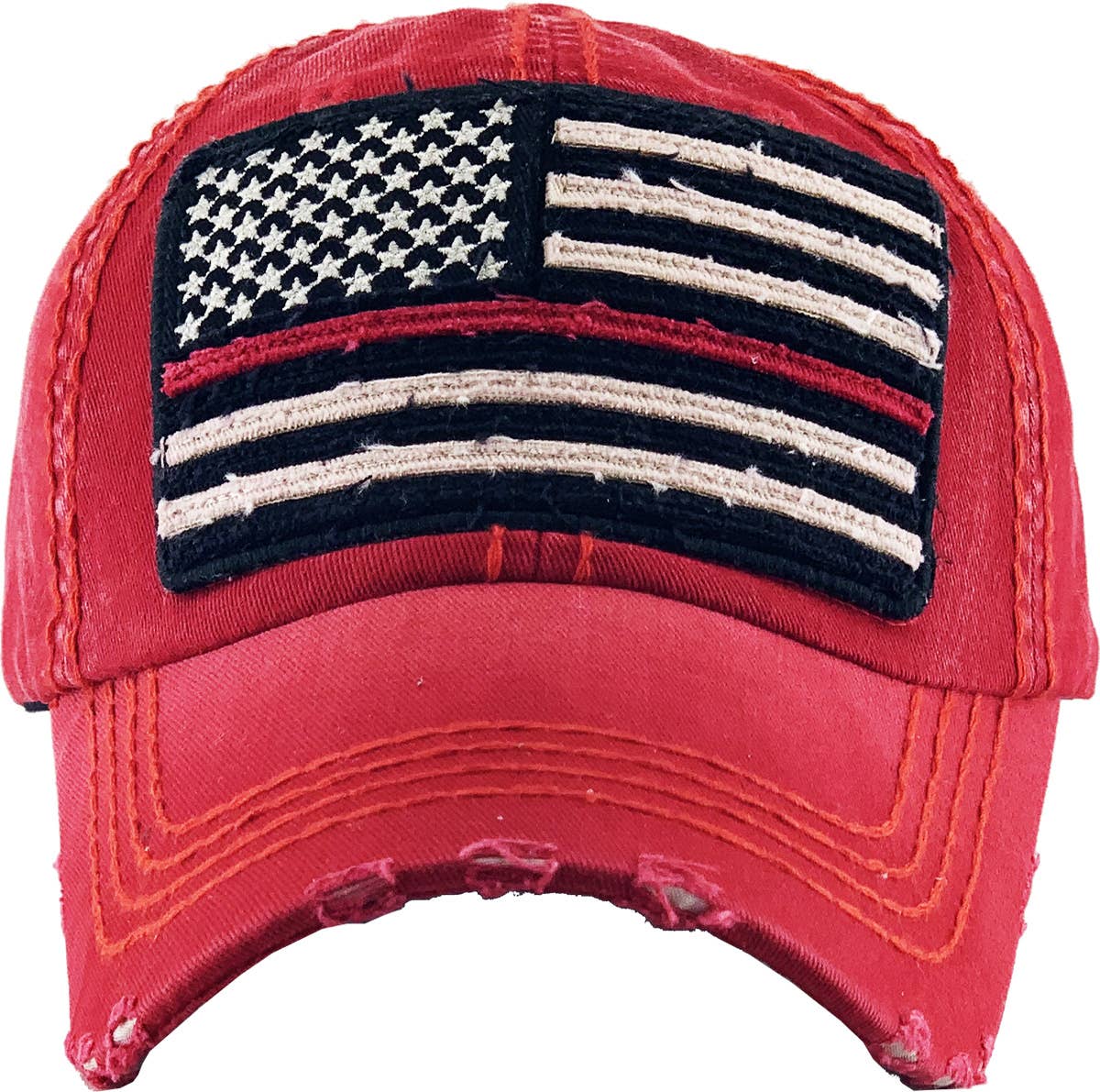 Flag Vintage Ballcap: BLK (RED)
