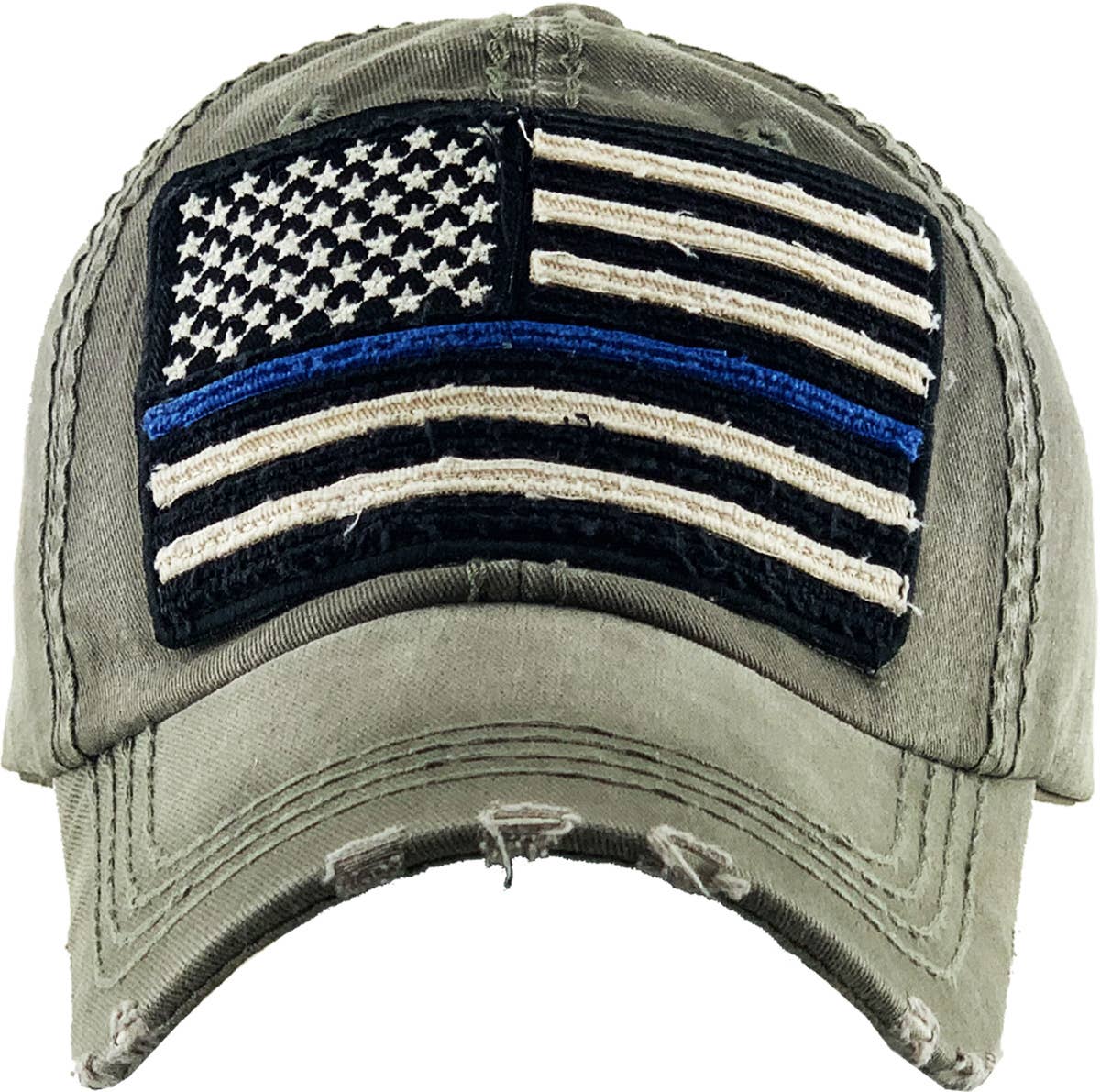 Flag Vintage Ballcap: BLK (RED)