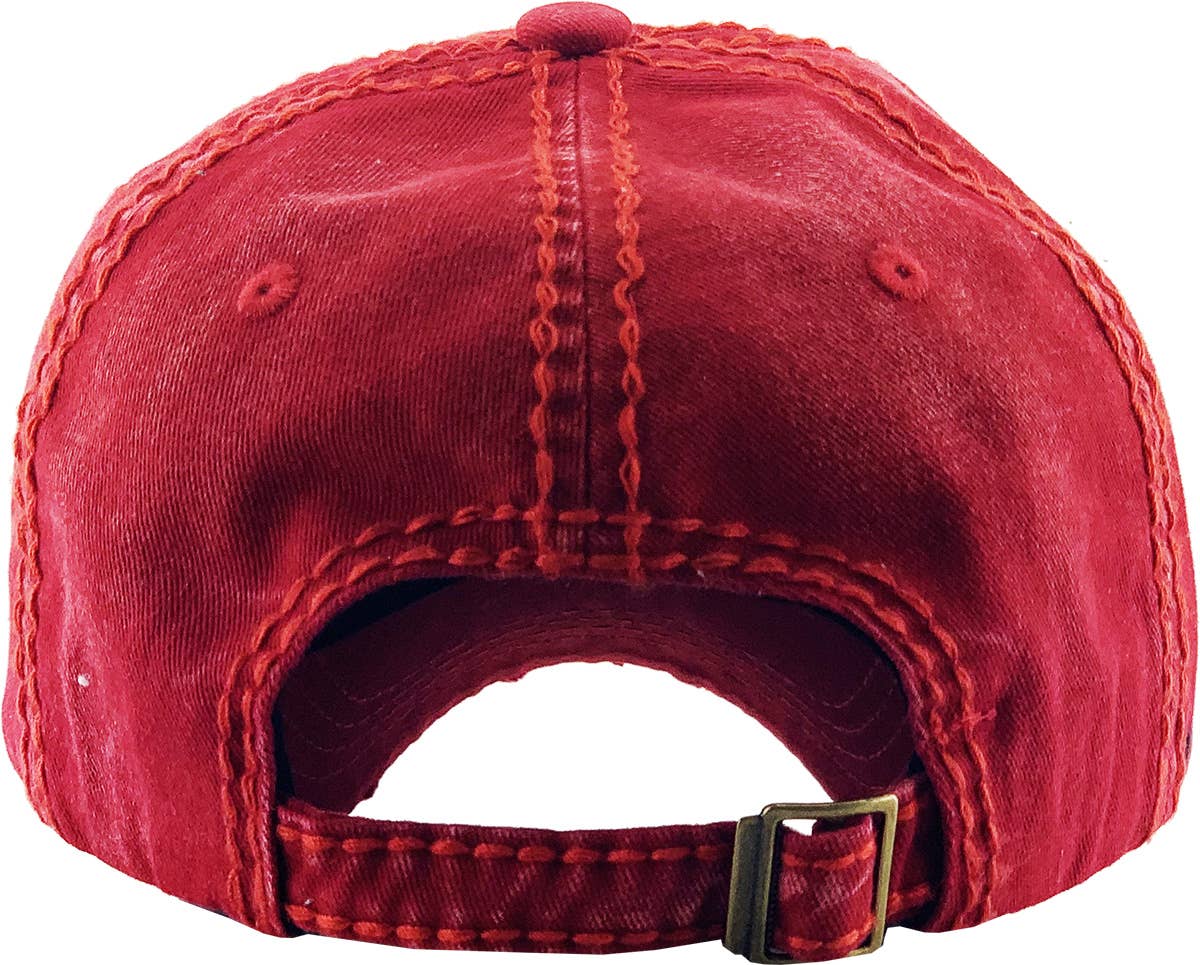 Flag Vintage Ballcap: BLK (RED)