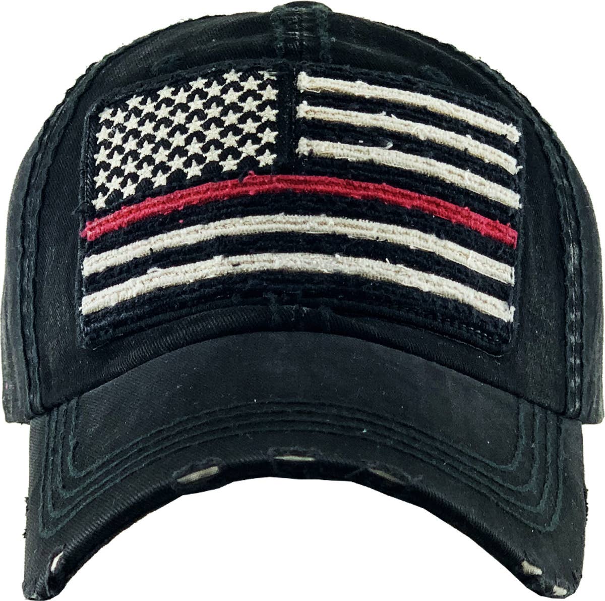 Flag Vintage Ballcap: BLK (RED)