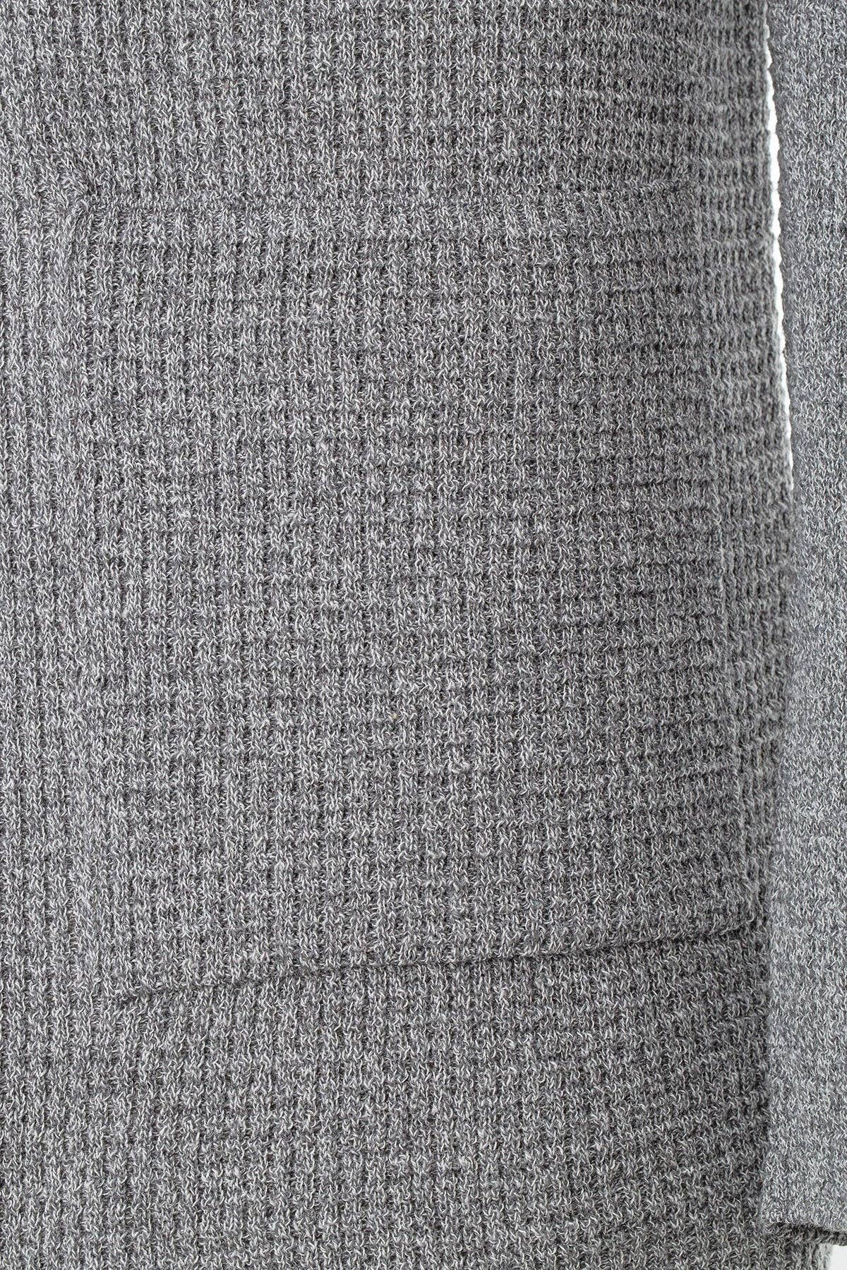 WAFFEL KNIT MEN'S CARDIGAN: Gray / M