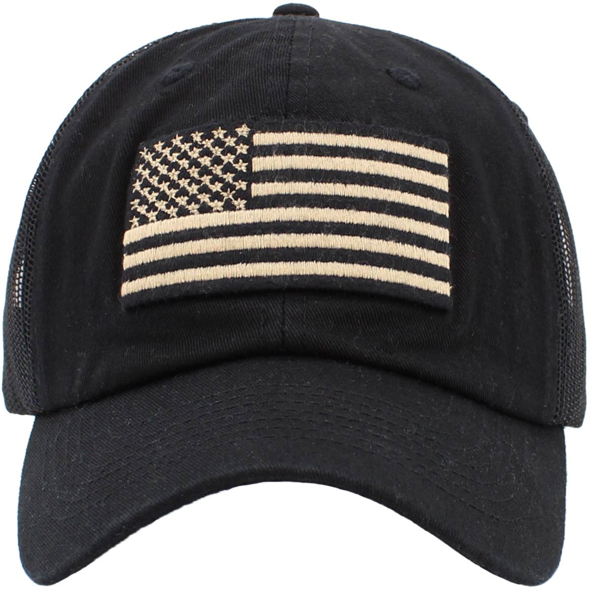 FLAG VINTAGE BALLCAP: BLK-FLAG