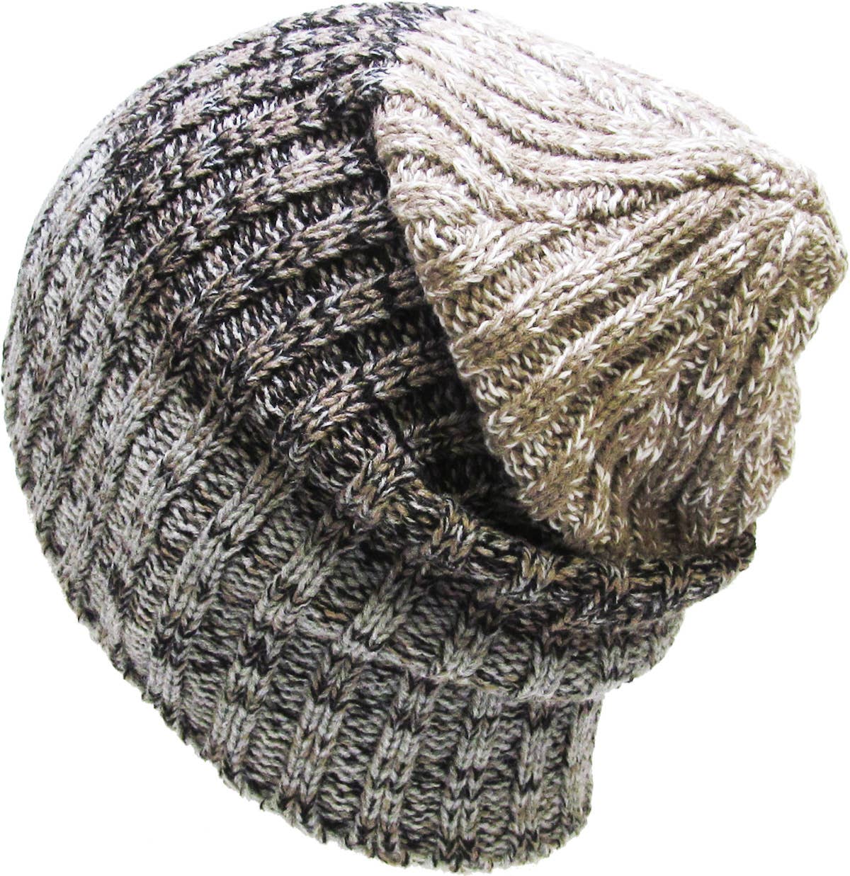 TRI-TONE SLOUCHY BEANIE | KBETHOS: LGY