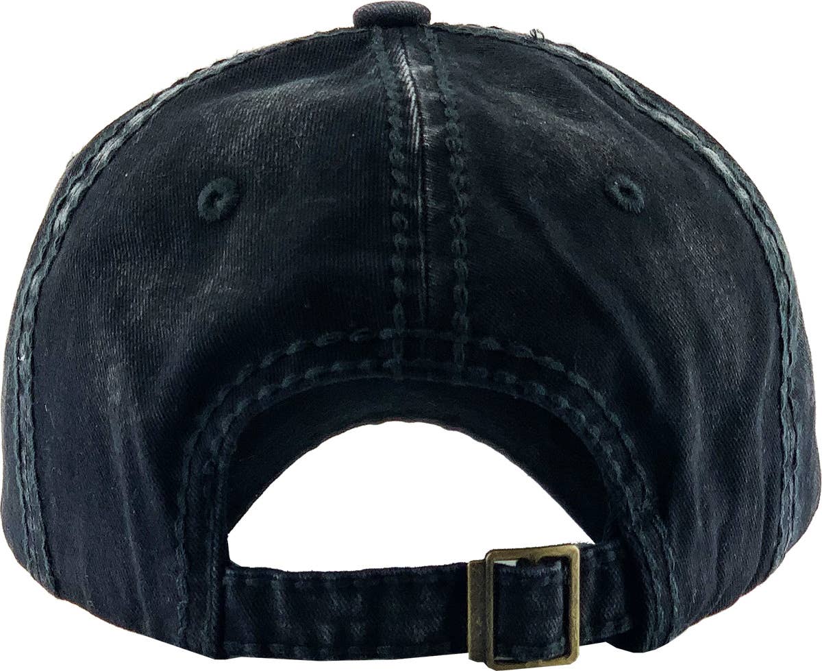 Flag Vintage Ballcap: BLK (RED)