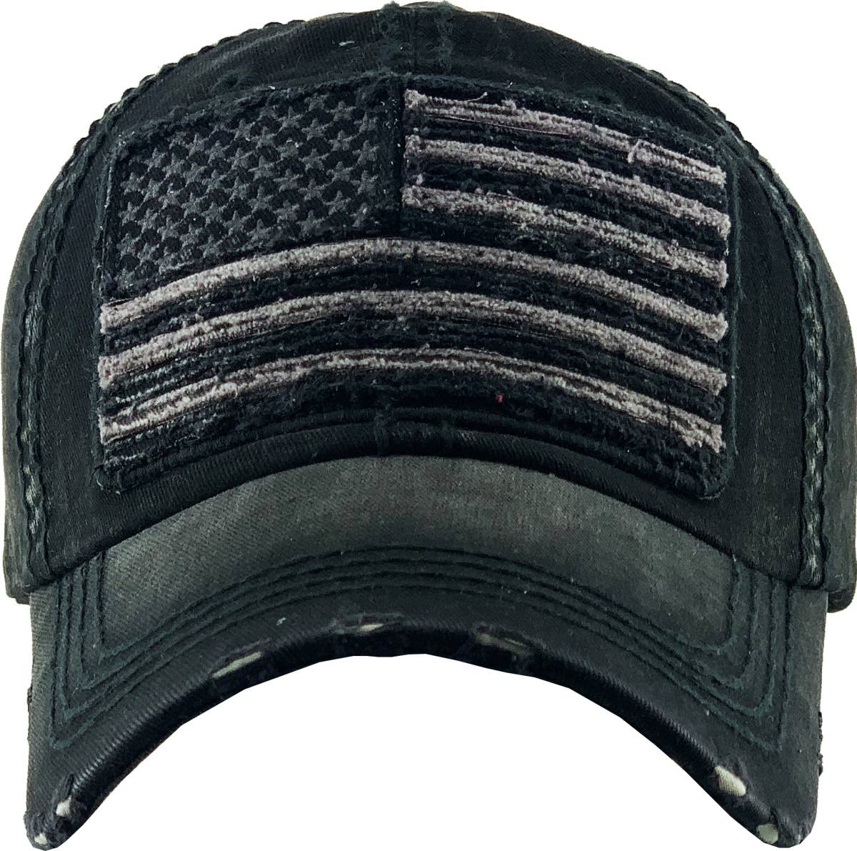 Flag Vintage Ballcap: BLK (RED)