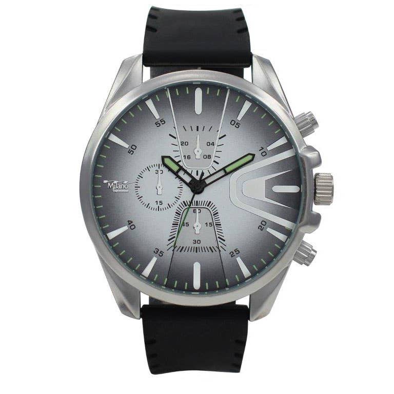 Men's Two Tone Analog Watch -  Black/Gunmetal