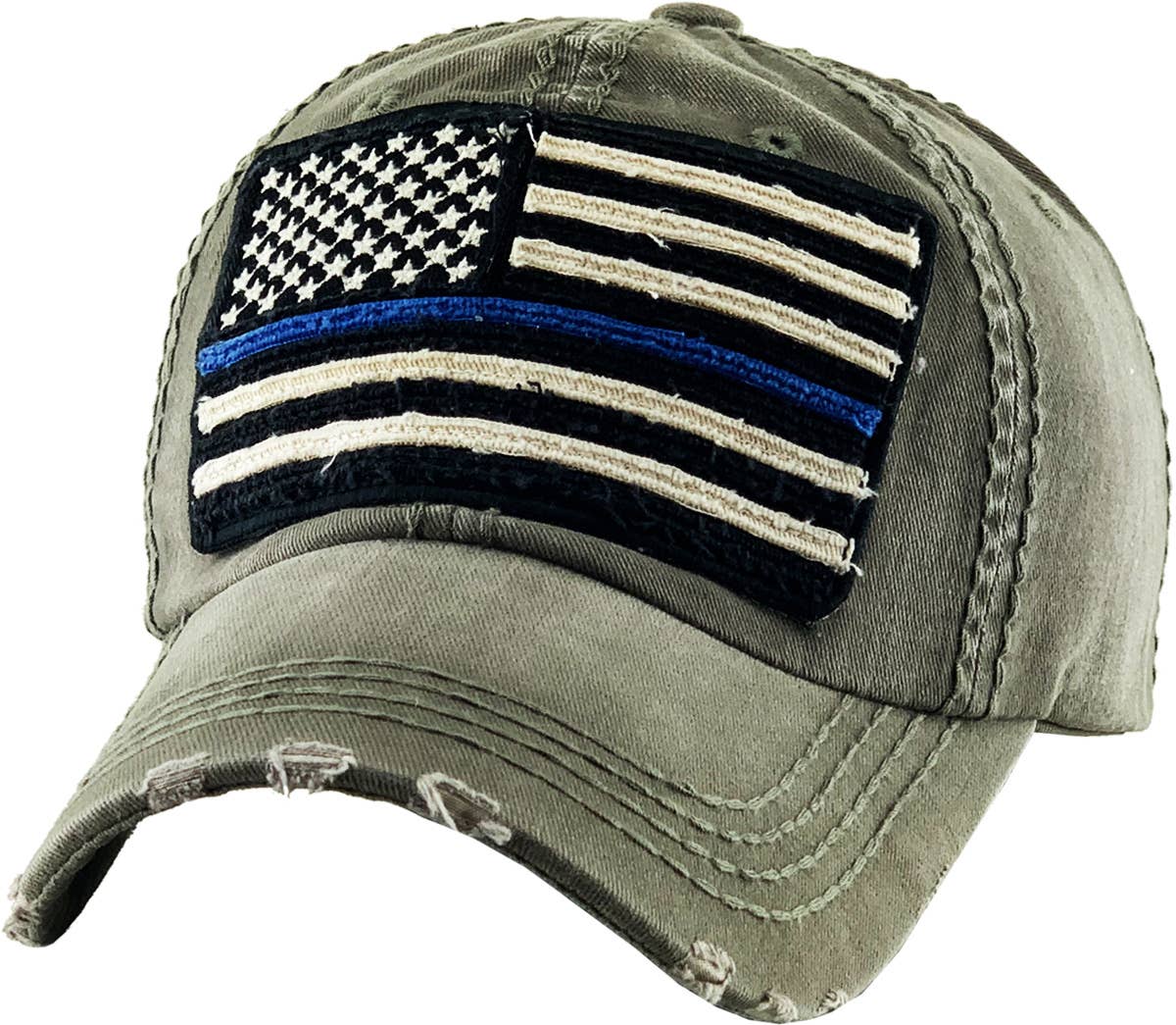 Flag Vintage Ballcap: BLK (RED)