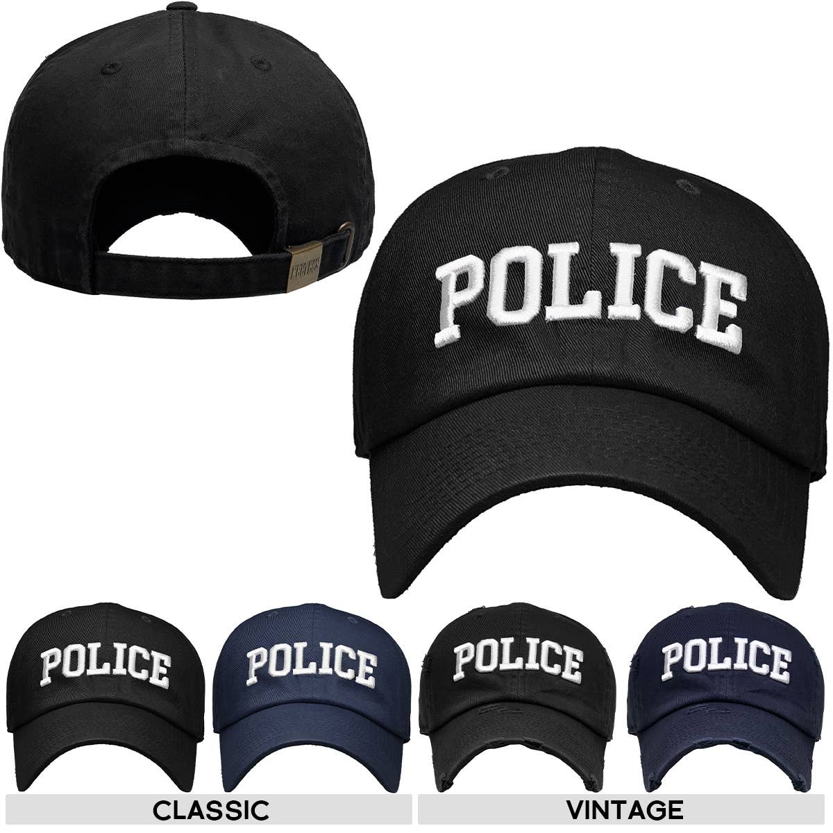 POLICE Vintage Dad Hat: NAV-VINTAGE