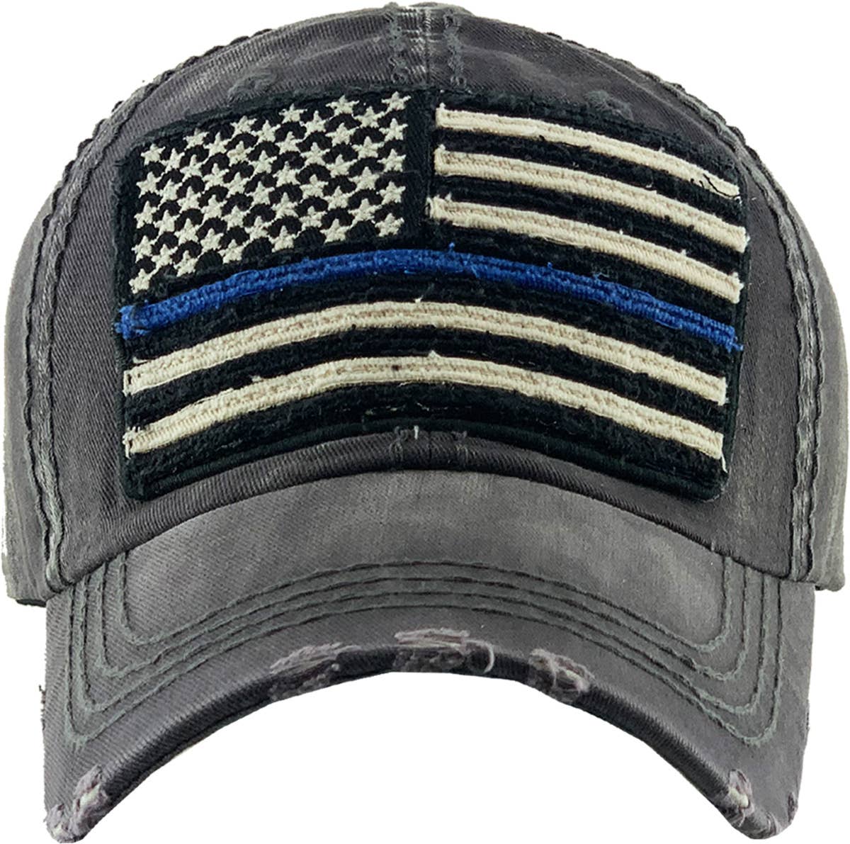 Flag Vintage Ballcap: BLK (RED)