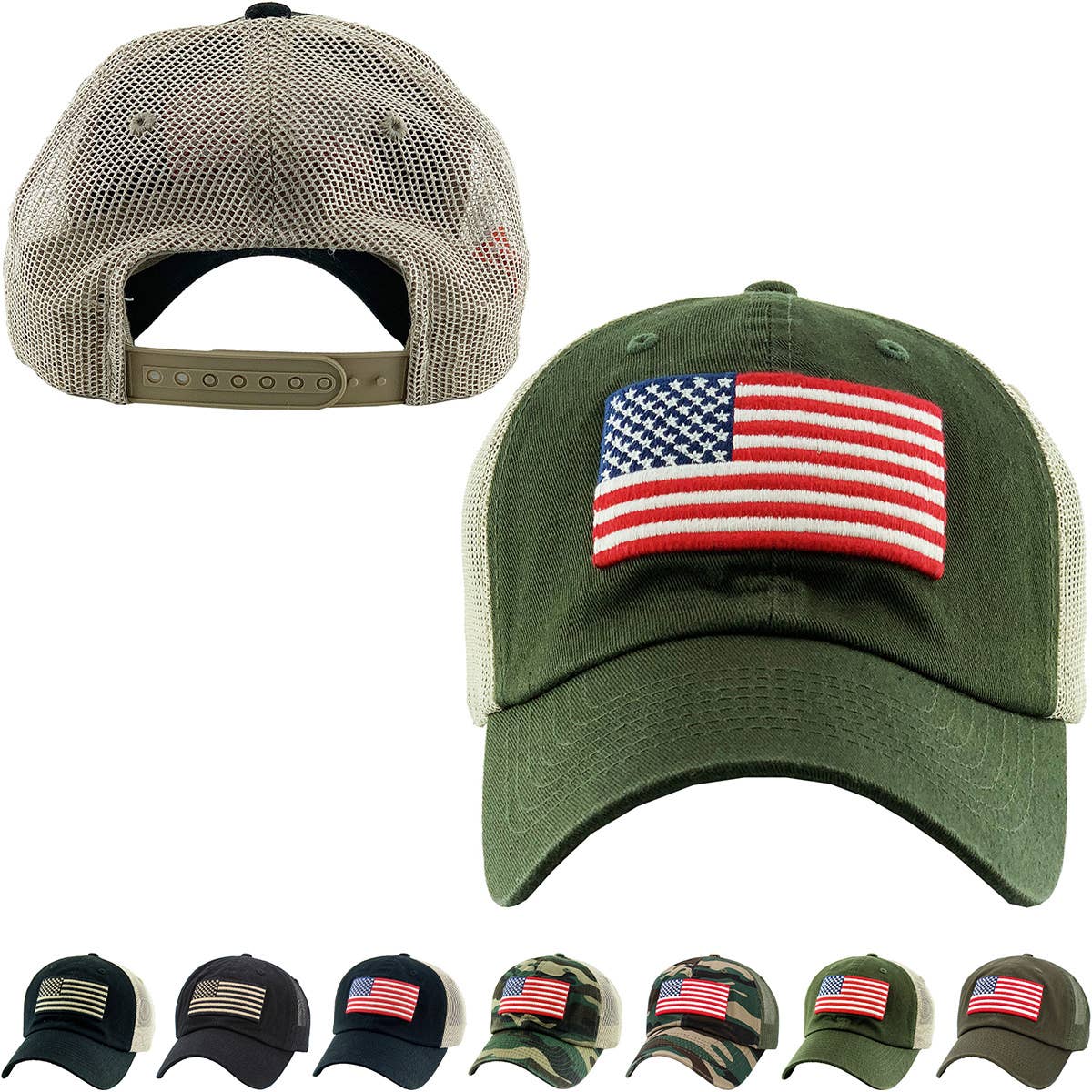 FLAG VINTAGE BALLCAP: BLK-FLAG