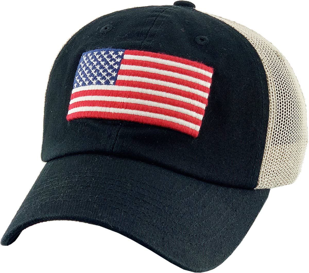 FLAG VINTAGE BALLCAP: BLK-FLAG