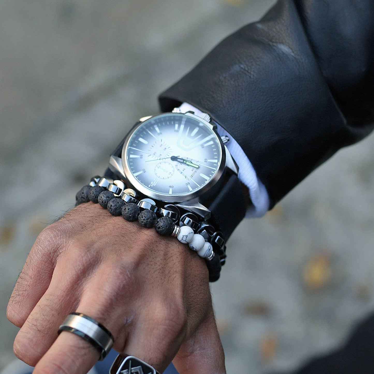 Men's Two Tone Analog Watch -  Yellow