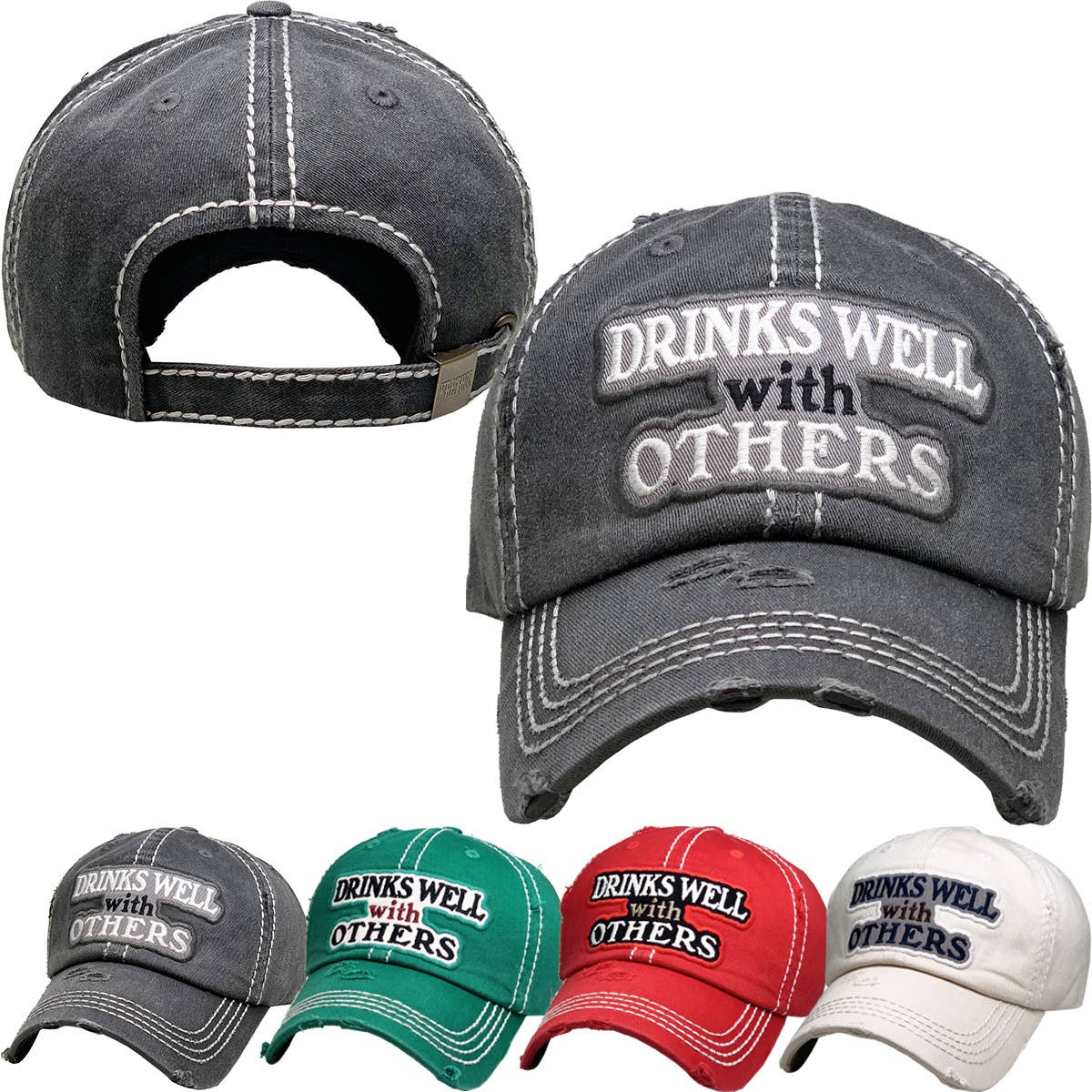 Drinks Well With Others Vintage Ballcap: STN