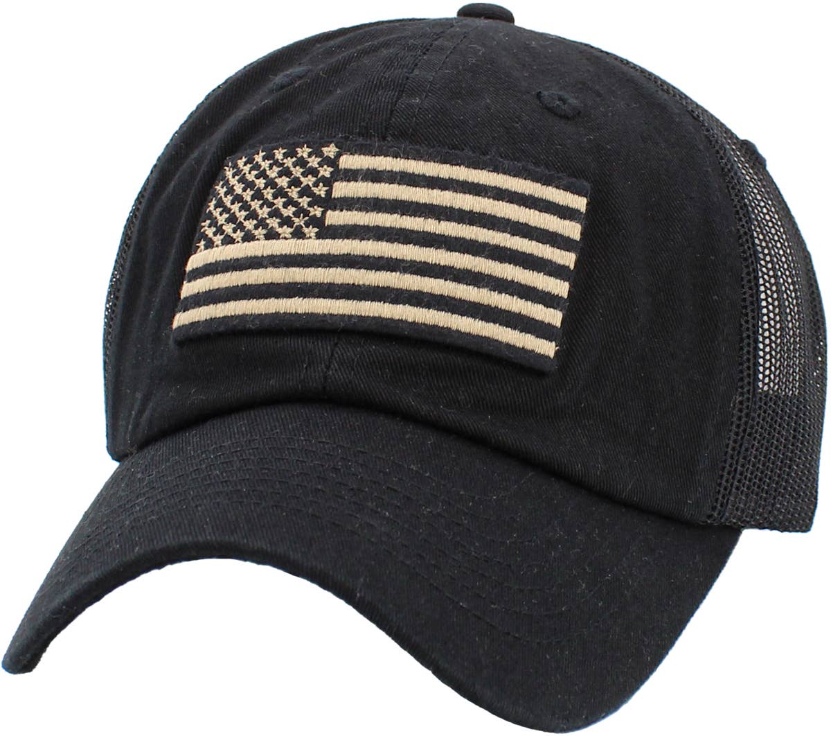 FLAG VINTAGE BALLCAP: BLK-FLAG