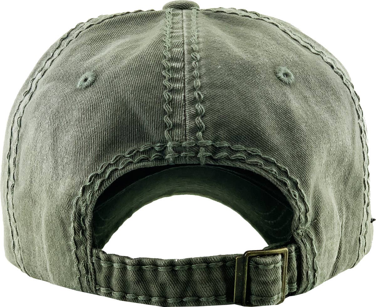 Flag Vintage Ballcap: BLK (RED)