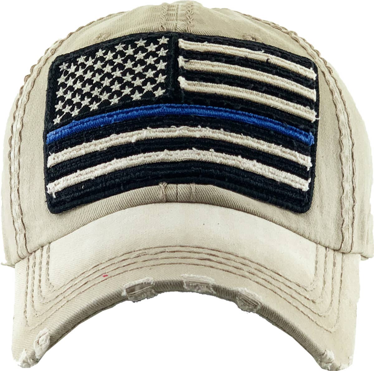 Flag Vintage Ballcap: BLK (RED)