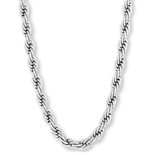 Stainless Steel Rope Chain Necklace (4mm) - 30 Inches
