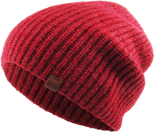 RIBBED HEATHER SLOUCHY BEANIE