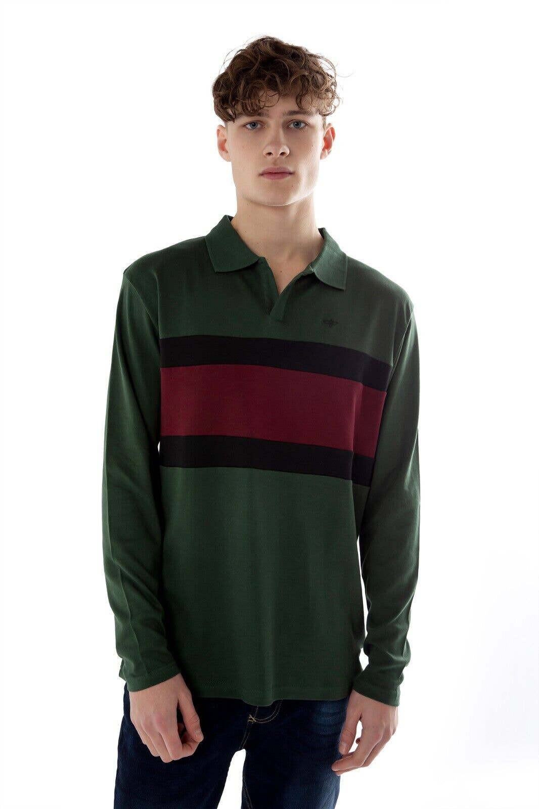 Mens Long Sleeve Polo Slim Fit Formal Wear Shirt - Sycamore: Sycamore / 2XL