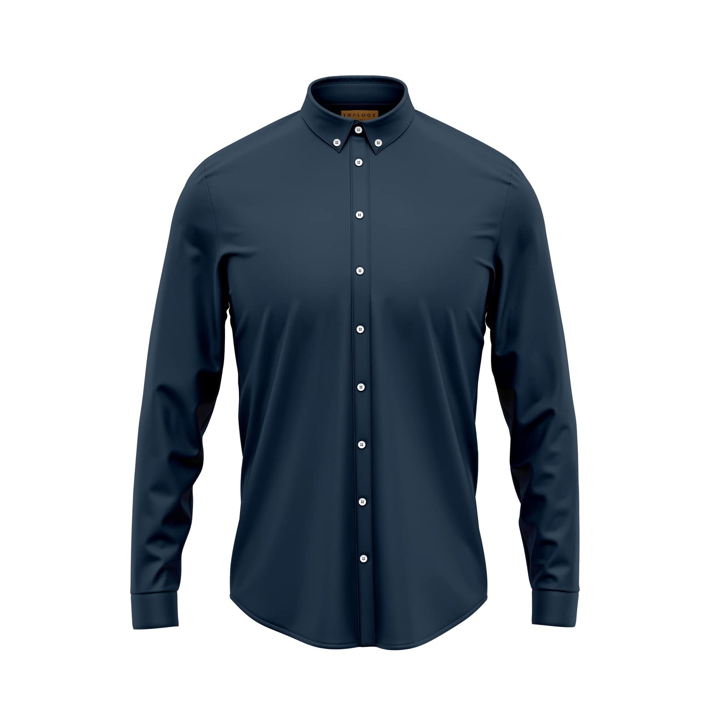 Mens Oxford Shirts Long Sleeve Regular Fit Shirt- Denim Blue: Denim Blue / S
