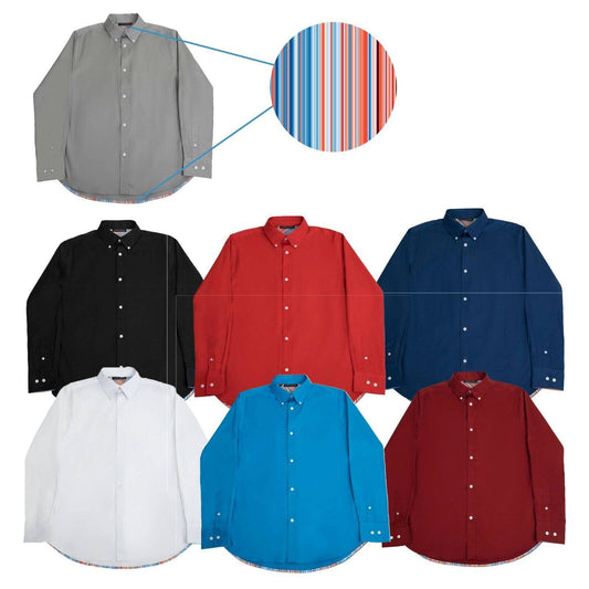 Mens Plain Long Sleeve Shirt Classic Fit Shirt - Warm Sand: Warm Sand / M