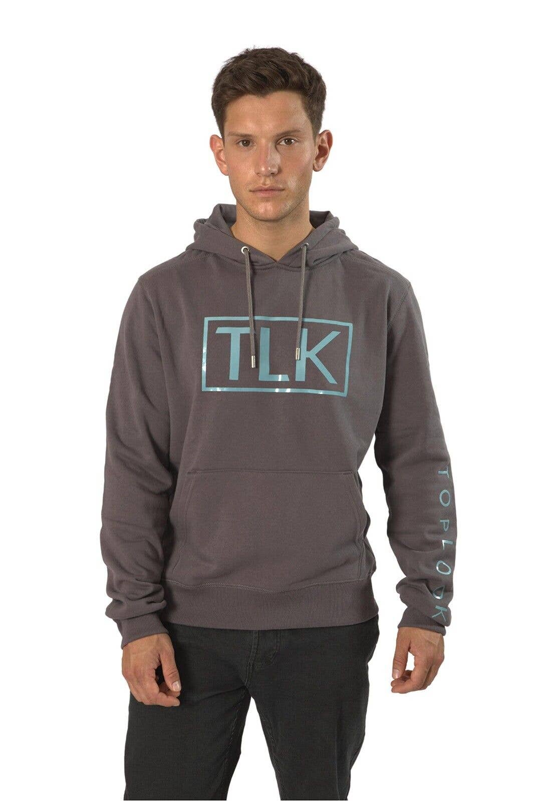 Mens Raised Printed Pullover Fleece Hoodie - Volcanic Glass: Volcanic Glass / XL