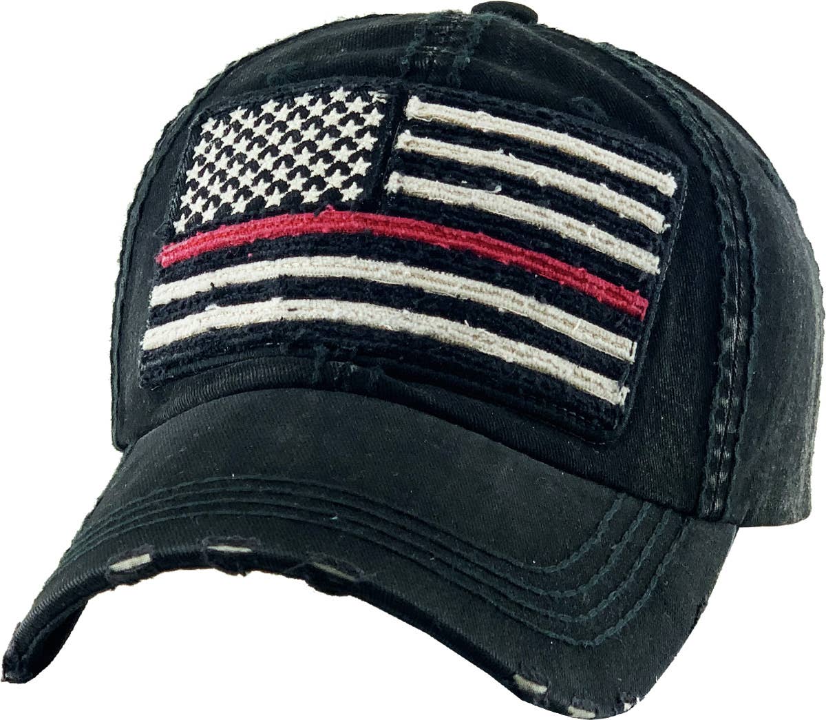 Flag Vintage Ballcap: BLK (RED)