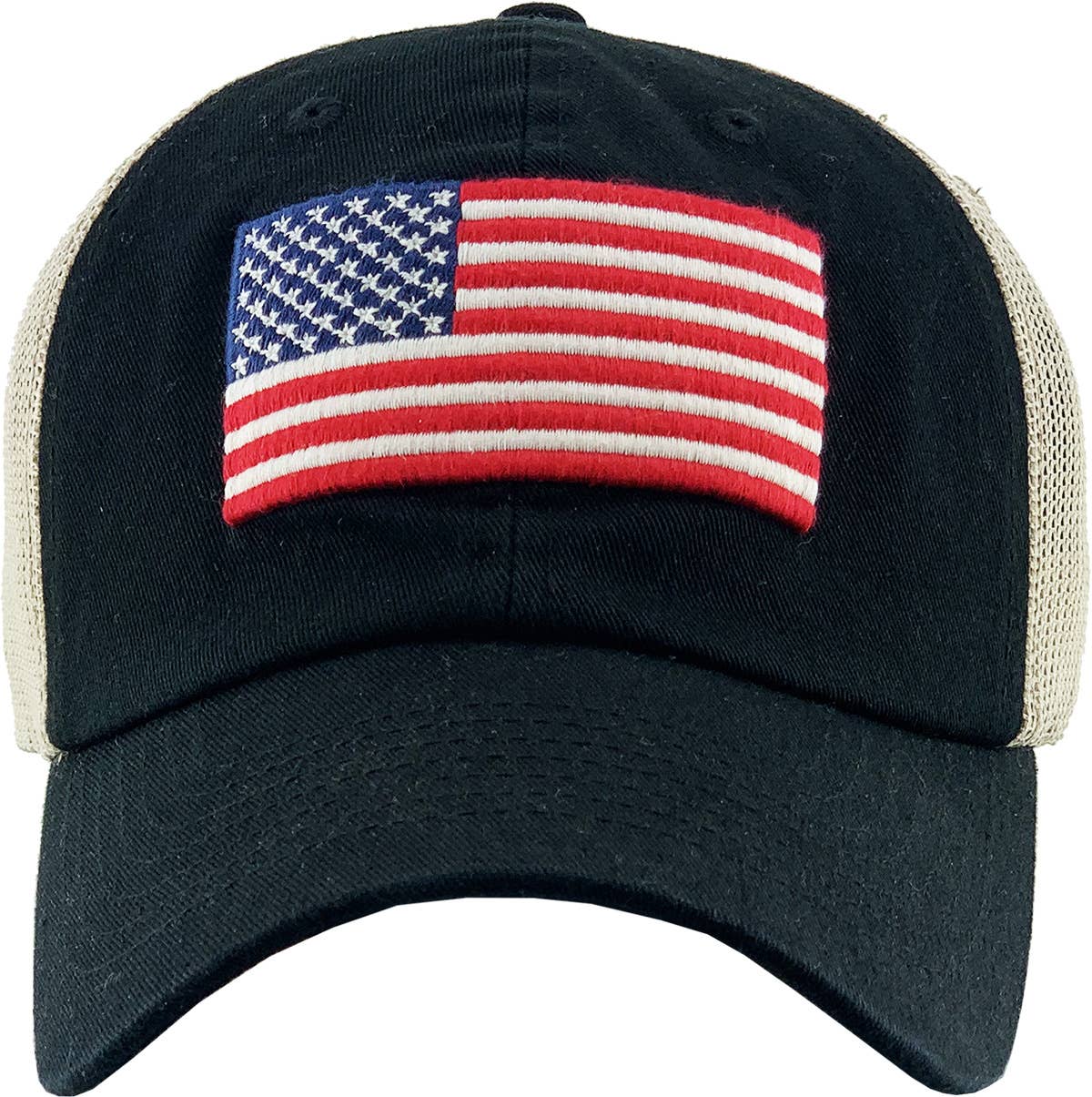 FLAG VINTAGE BALLCAP: BLK-FLAG